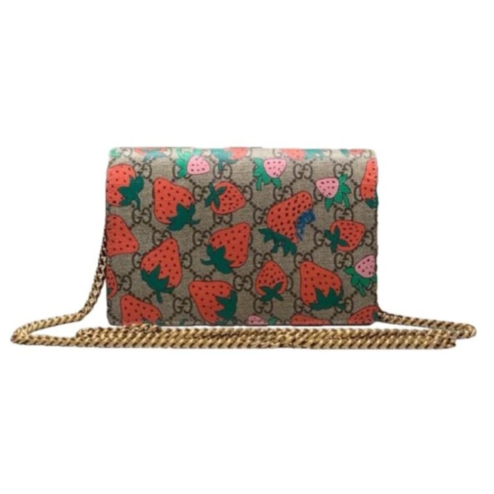 Authentic Gucci GG Supreme Monogram Strawberry Bag